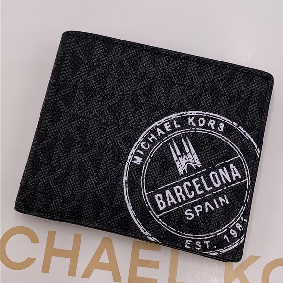 MICHAEL KORS COOPER BIFOLD BLACK/SCARLET - Picture 9 of 16